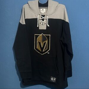 Vegas Golden Knights Fanatics Black and Gray Lace Up Hoodie